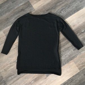 ZARA - BLACK SQUARE PRINT ¾ SLEEVE TOP